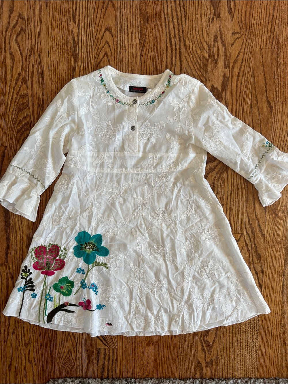 Catimini Embroidered Floral Dress